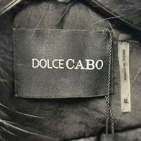 NWT Dolce Cabo Blue Raccoon Fur Removable Collar Sequin Tweed Jacket Womens XL - Picture 3 of 9